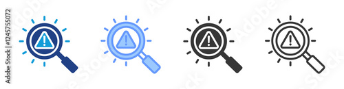 Fault Detection icon set multiple style collection