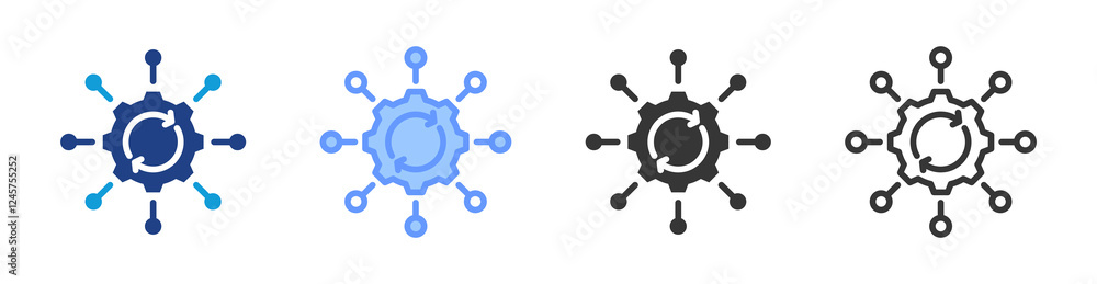 Process Automation icon set multiple style collection Process Automation icon set multiple style collection