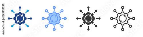 Process Automation icon set multiple style collection