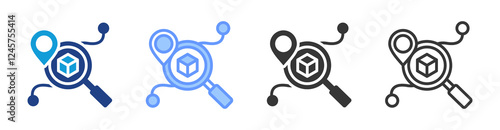 Equipment Tracking icon set multiple style collection