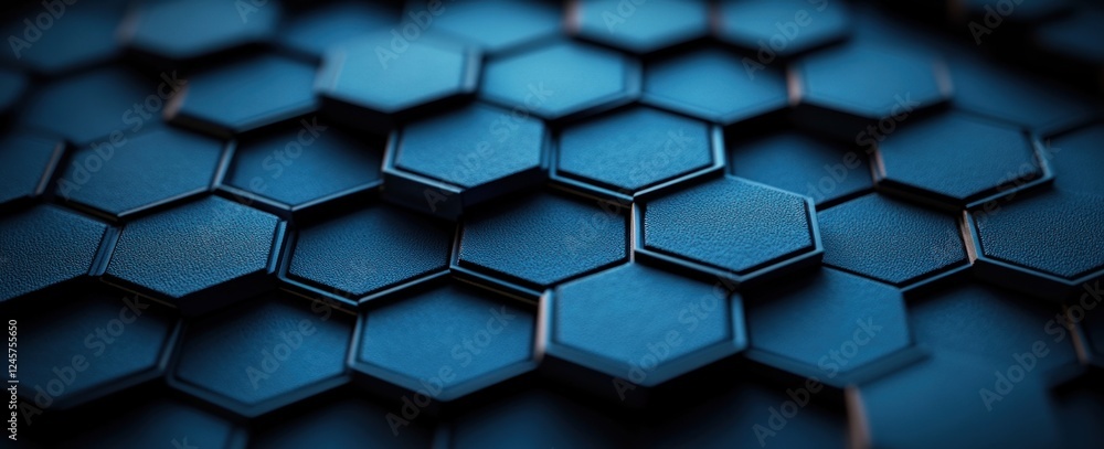 Navy Blue Hexagonal Pattern Background Texture 3D Illustration Modern Art Navy Blue Hexagonal Pattern Background Texture 3D Illustration Modern Art