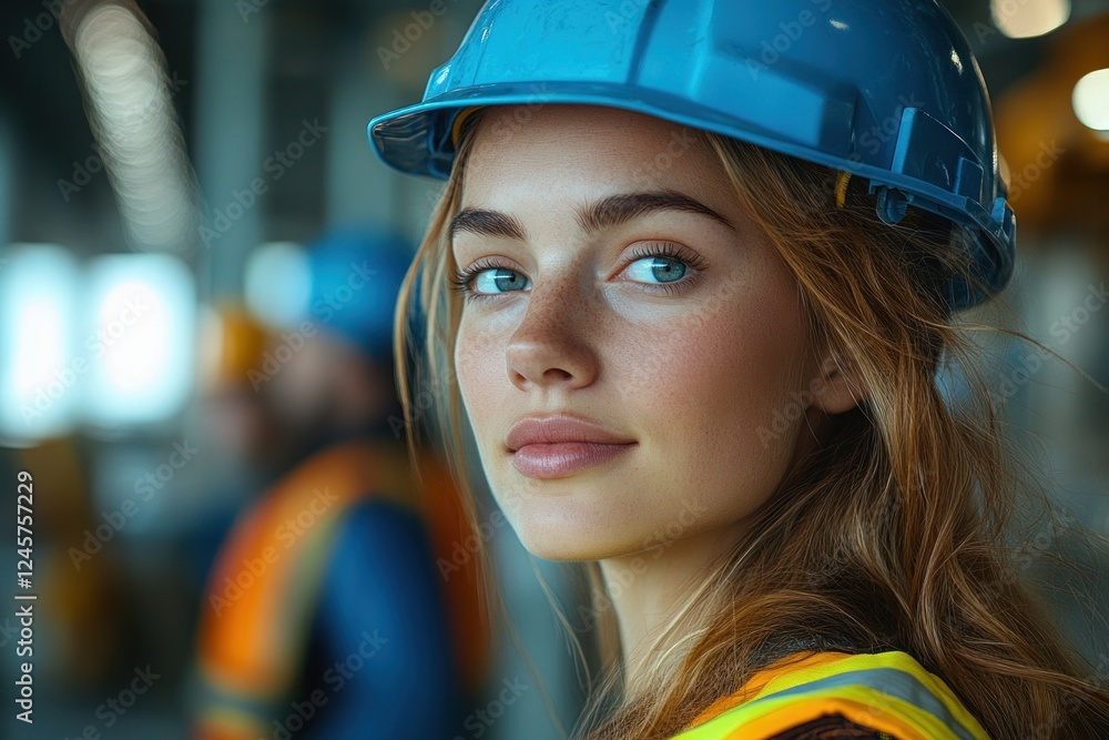 Confident Woman Architect at Construction Site Confident Woman Architect at Construction Site