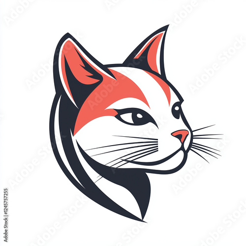 simple logo, cat, canvas, 2d, vectordesign  photo