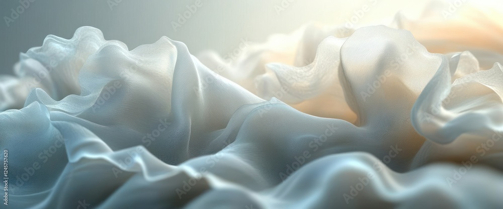 Obraz premium Ethereal Minimalist Abstract White Swirl Pattern with Gentle Texture and Depth