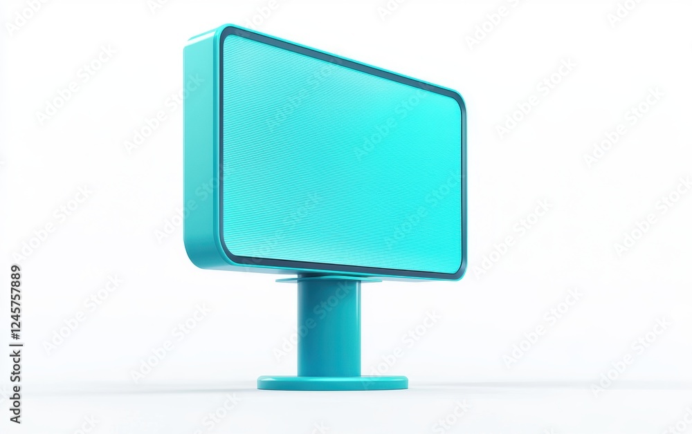 Freestanding billboard with a high-tech digital screen, isolated on white Freestanding billboard with a high-tech digital screen, isolated on white