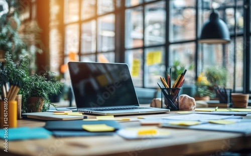 Wallpaper Mural Dynamic Brainstorming Session in Modern Workspace with Natural Light and Vibrant Colors Torontodigital.ca