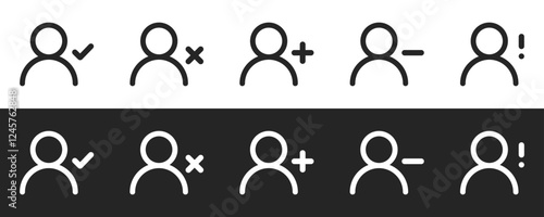 User profile control sign icon set vector design