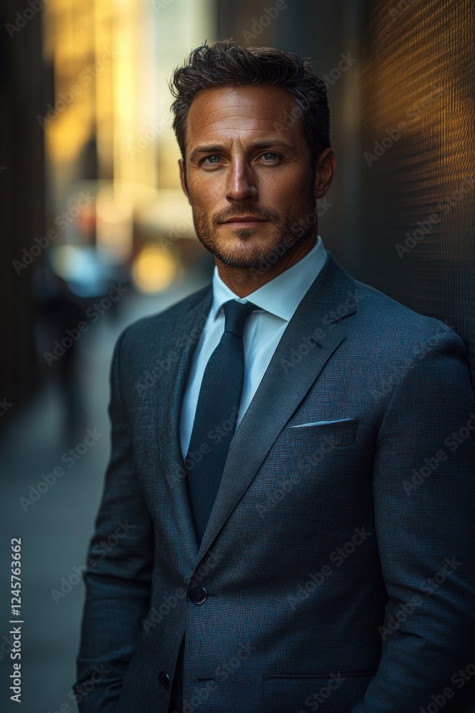 Contemplative Businessman in Suit Facing Career Decisions and Challenges Contemplative Businessman in Suit Facing Career Decisions and Challenges