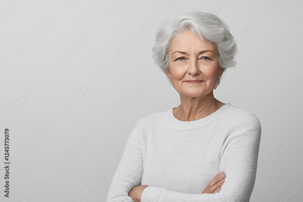 A studio portrait of a very elderly woman expressing playfulness, her eyes twinkling with mischief A studio portrait of a very elderly woman expressing playfulness, her eyes twinkling with mischief