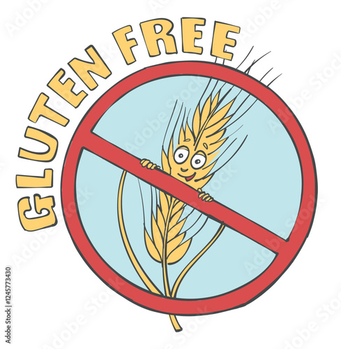 no Gluten Free cartoon. vector illustration