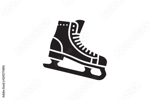 Ice skates shoe vector silhouette isolated in white background
