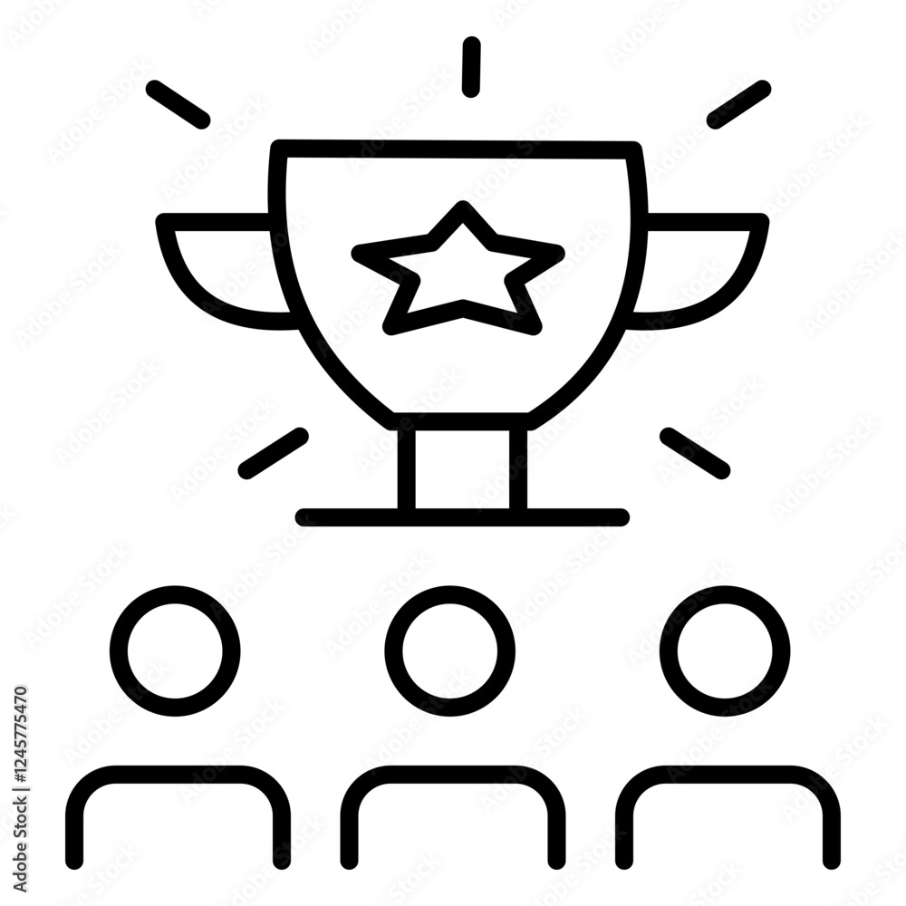 Simple Teamwork Outline Icon for Business and Office Collaboration Simple Teamwork Outline Icon for Business and Office Collaboration