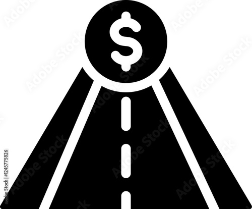 Toll Road Glyph Icon