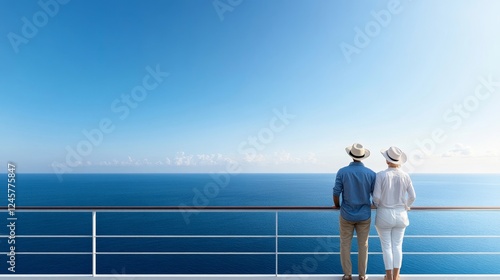 Retirees Relaxing on a Cruise Ship at Sea
