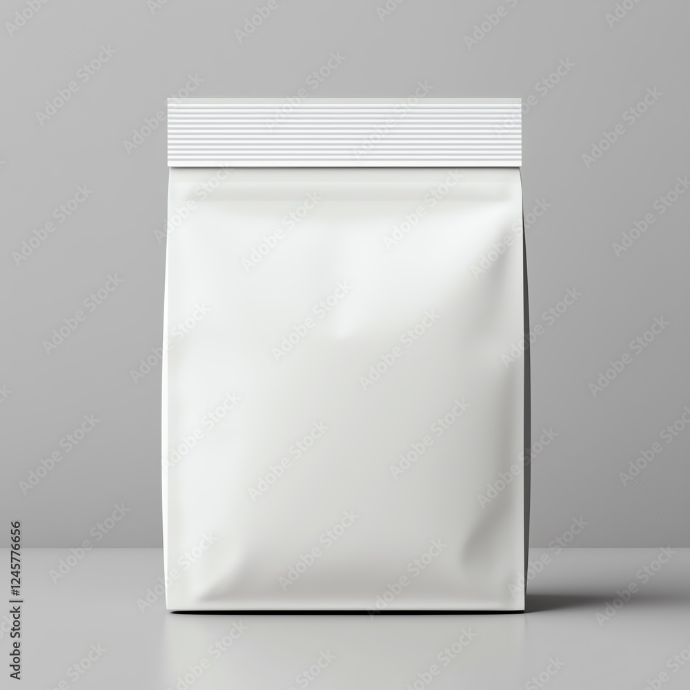 3D-rendered white package bag with light reflections and realistic folds 3D-rendered white package bag with light reflections and realistic folds