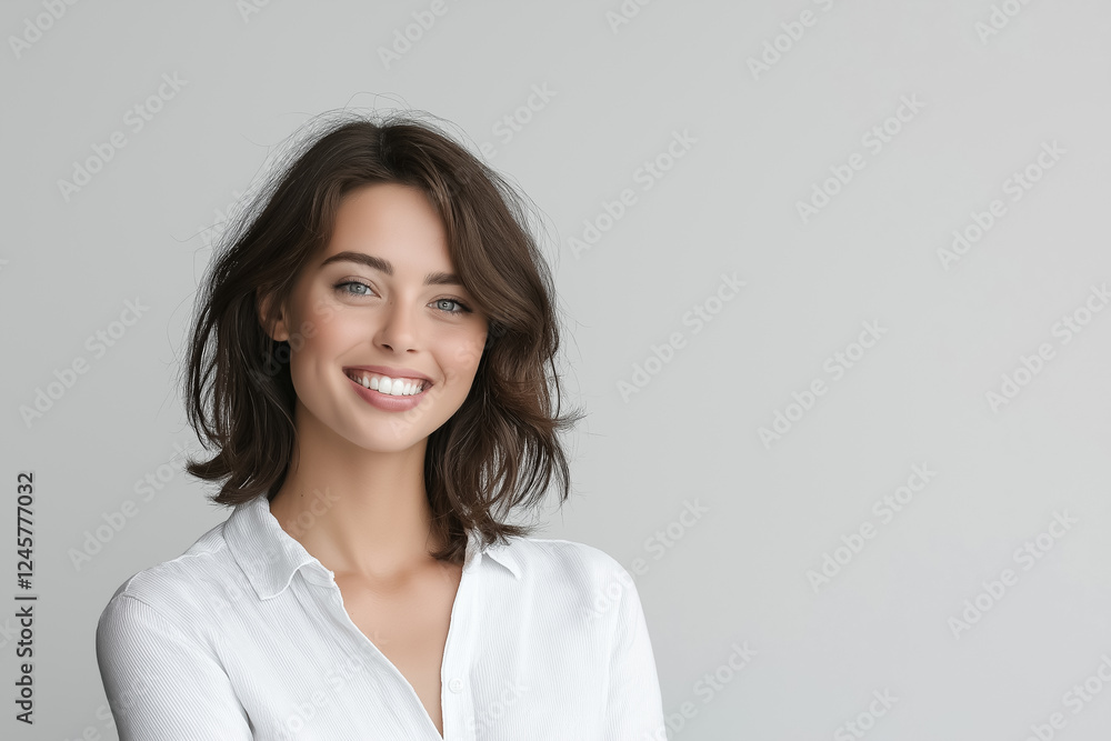 A studio portrait of a woman showing playful energy, sticking her tongue out slightly A studio portrait of a woman showing playful energy, sticking her tongue out slightly