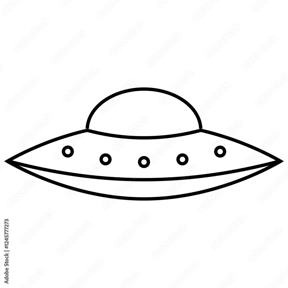 Classic UFO Line Drawing, ufo alien spaceship flying saucer Classic UFO Line Drawing, ufo alien spaceship flying saucer