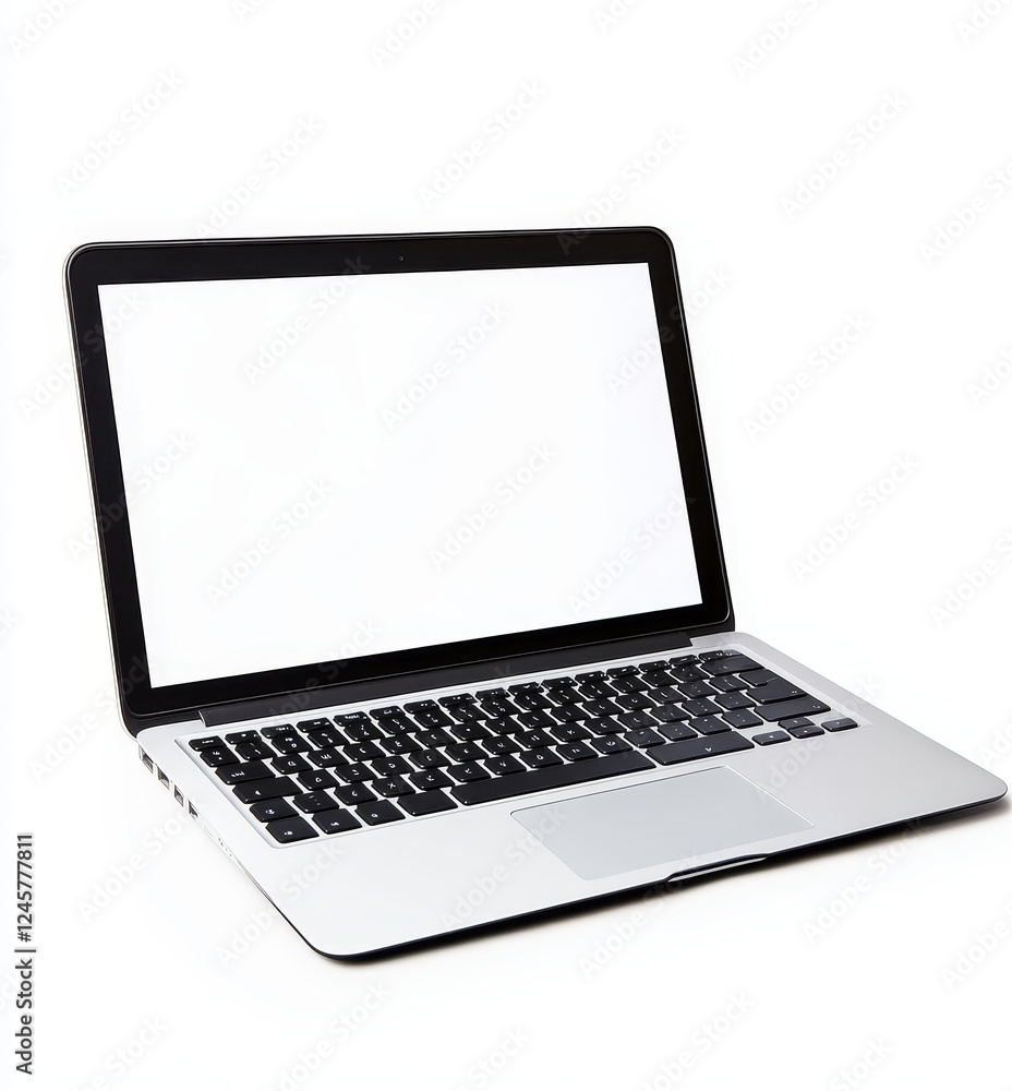 Laptop, blank screen, studio, white background, mockup Laptop, blank screen, studio, white background, mockup