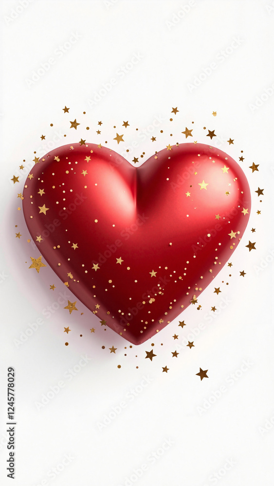 Elegant Valentine's Heart Icon: Red and Gold Design for Love-Themed Marketing, Greeting Cards, and Romantic Events Elegant Valentine's Heart Icon: Red and Gold Design for Love-Themed Marketing, Greeting Cards, and Romantic Events