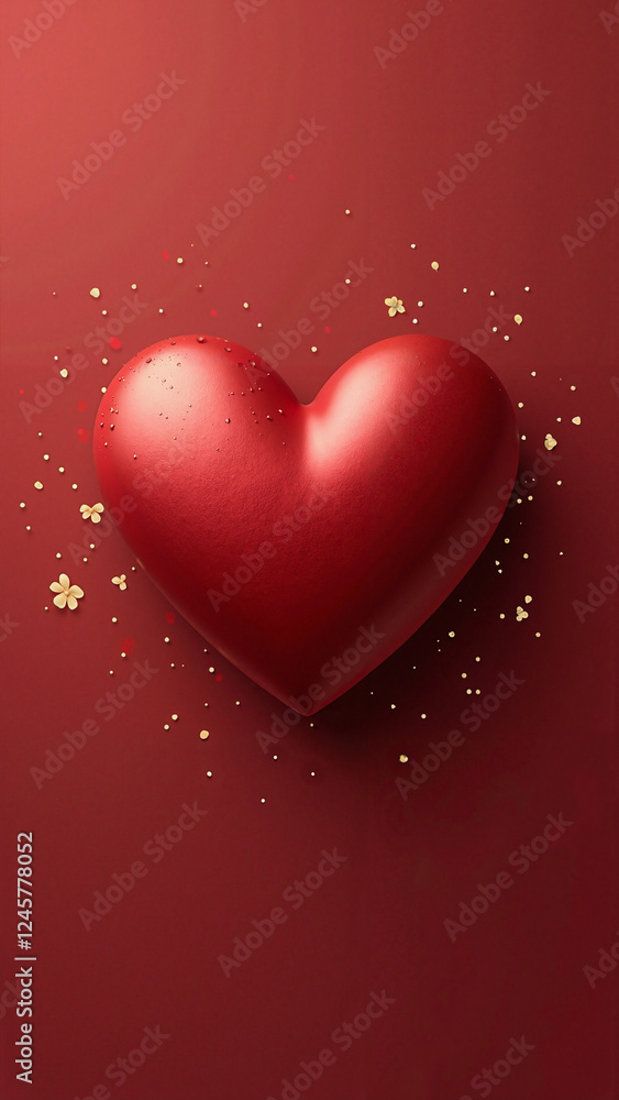 Elegant Valentine's Heart Icon: Red and Gold Design for Love-Themed Marketing, Greeting Cards, and Romantic Events Elegant Valentine's Heart Icon: Red and Gold Design for Love-Themed Marketing, Greeting Cards, and Romantic Events