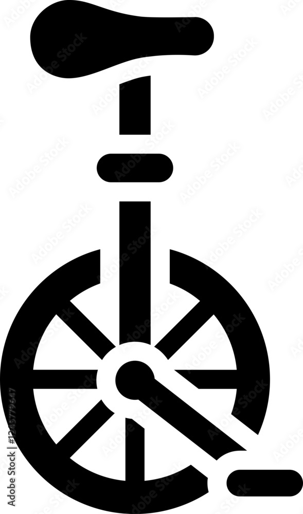 Unicycle Glyph Icon Unicycle Glyph Icon