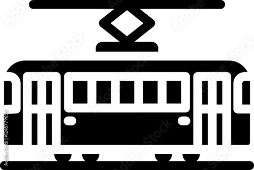 Tram Glyph Icon