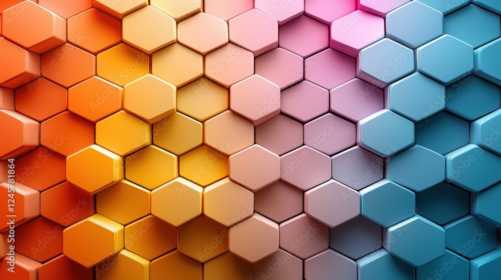Elegant Abstract Honeycomb Pattern in Soft Gradient Colors on a Subtle Background Elegant Abstract Honeycomb Pattern in Soft Gradient Colors on a Subtle Background