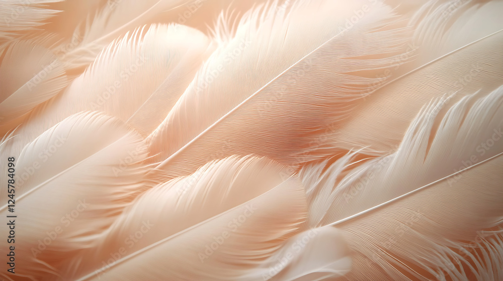 Fototapeta premium A mix of feather background and aesthetic soft style with beige color.