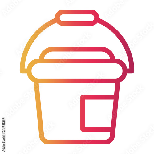 pail Line Gradient Icon