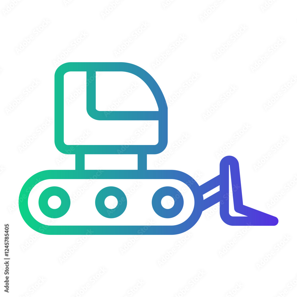 Bulldozer Line Gradient Icon Bulldozer Line Gradient Icon