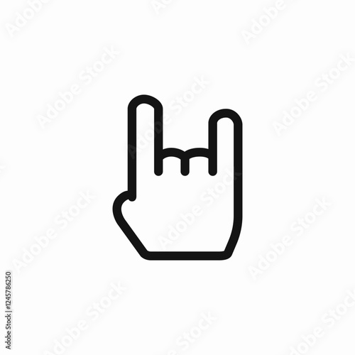 rock hand gesture music icon vector sign