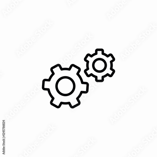 settings gear configuration tool icon vector sign