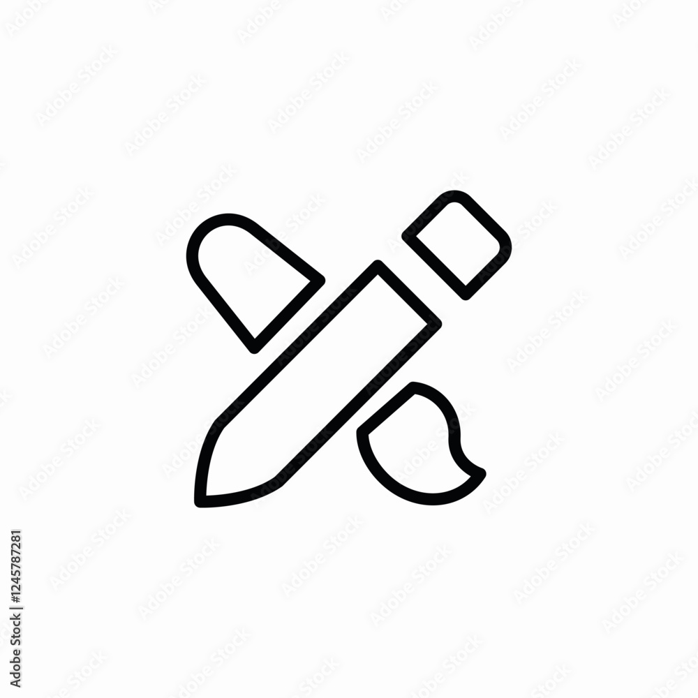 art paint brush draw icon vector sign