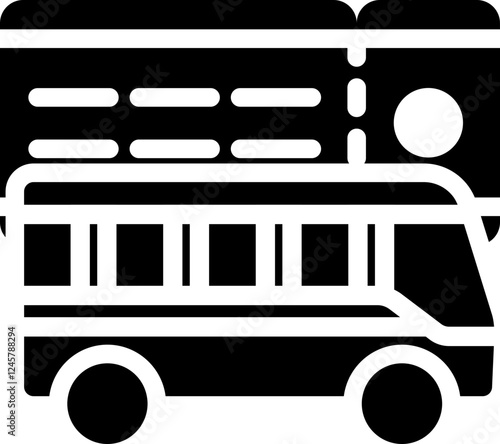 Bus Ticket Glyph Icon