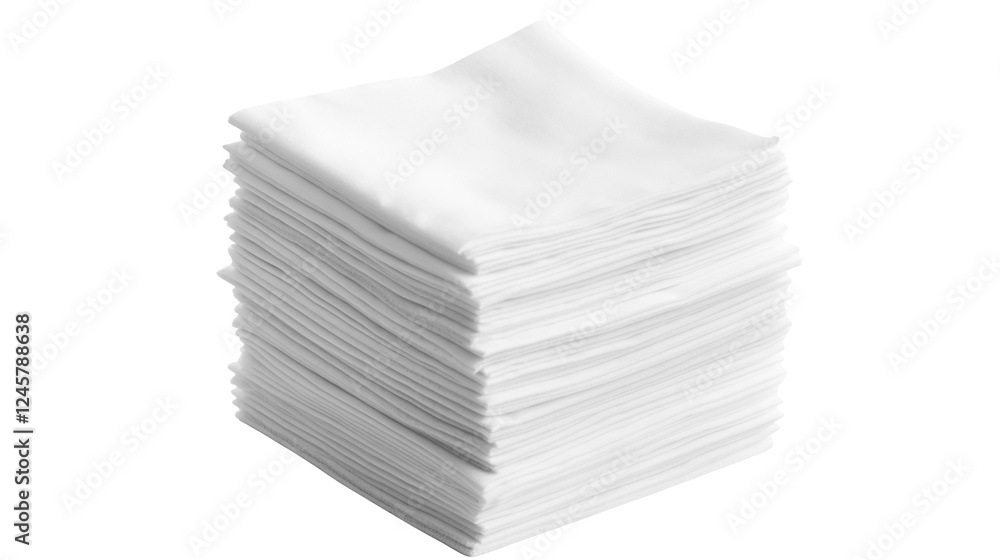 Stack of Clean White Paper Towels for Household Cleaning Absorbent Use in Kitchens and Bathrooms Stack of Clean White Paper Towels for Household Cleaning Absorbent Use in Kitchens and Bathrooms
