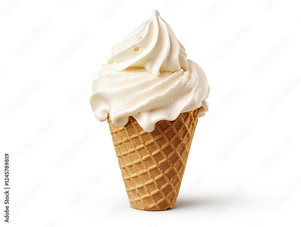 Creamy Vanilla Ice Cream in Waffle Cone Creamy Vanilla Ice Cream in Waffle Cone