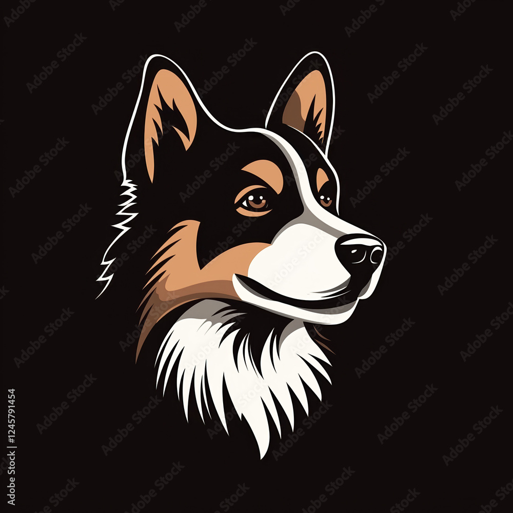 Naklejka premium simple logo, dog, canvas, 2d, vectordesign 
