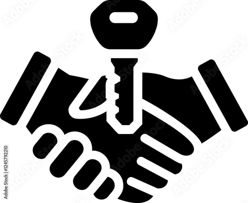 Hand Key Glyph Icon
