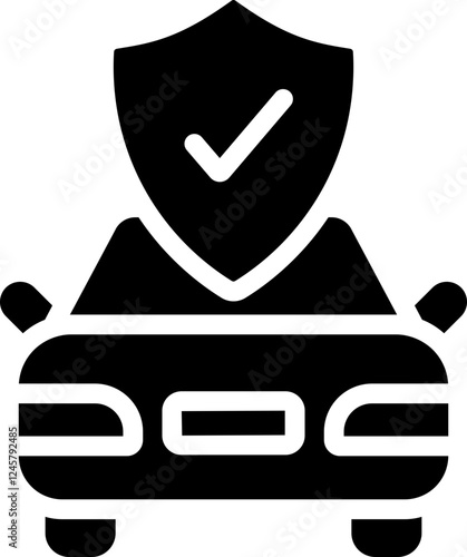Car Insurance Glyph Icon