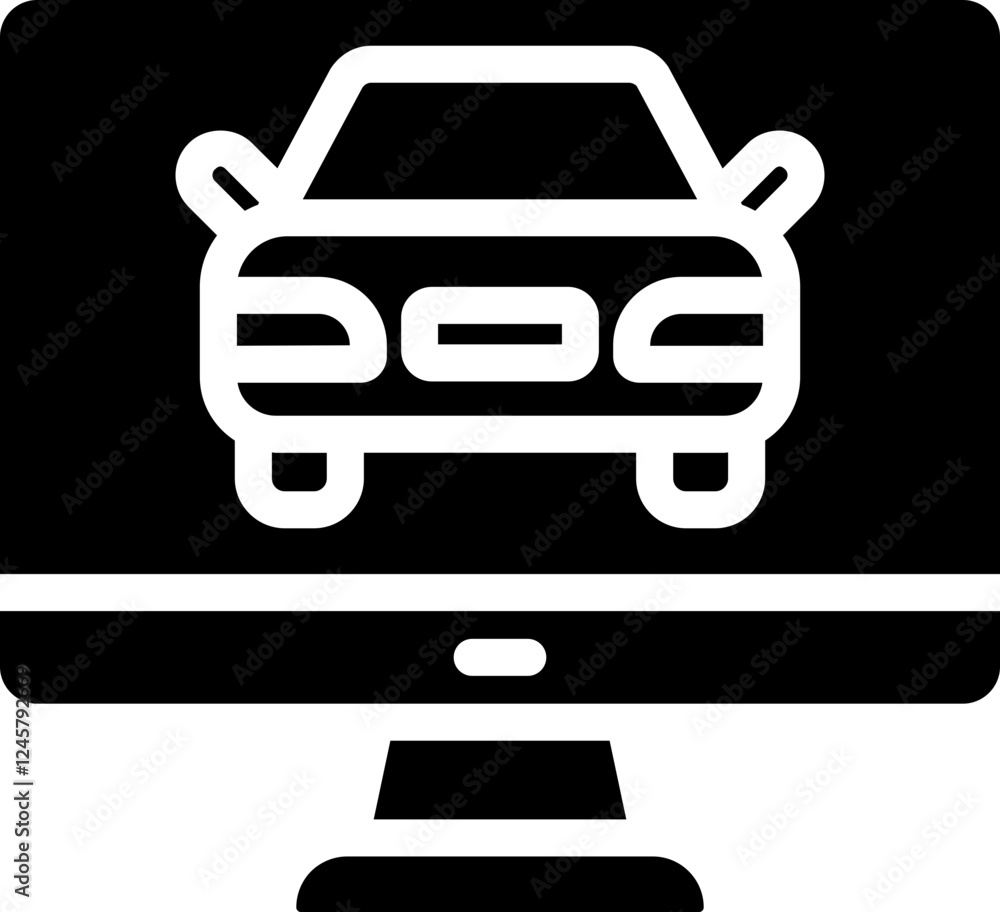Obraz premium Car Computer Glyph Icon