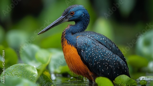 Sunbittern in the Rainforest: A Vivid Portrait photo