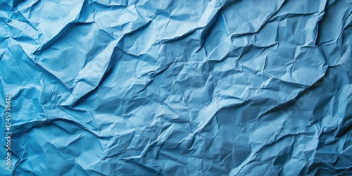 Wallpaper Mural Crumpled blue paper texture background with deep folds and shadows, featuring varying shades of blue in a detailed close-up view for copy space. Torontodigital.ca