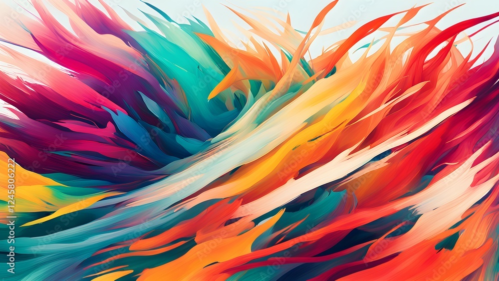 A vibrant abstract swirl of colors representing movement and energy.