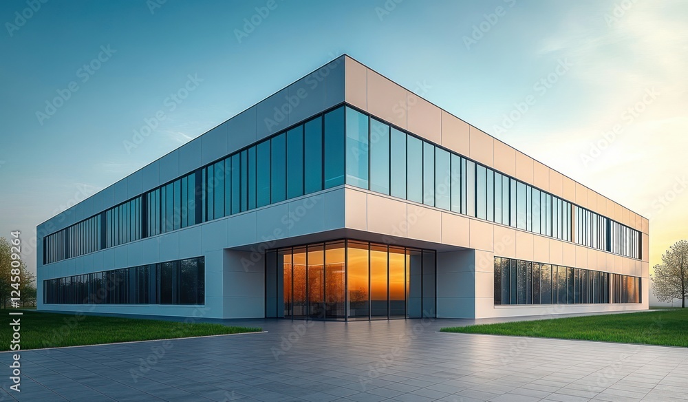 Modern Minimalist Architectural Design of Logistics Building Modern Minimalist Architectural Design of Logistics Building