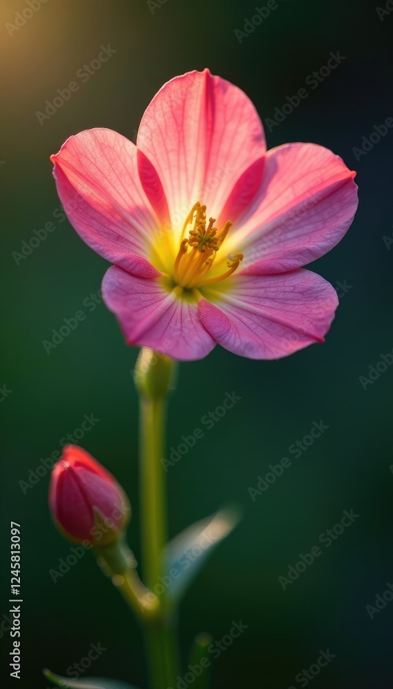 Naklejka premium delicate petals of narrowleaf evening primrose unfolding, flowers, blossom