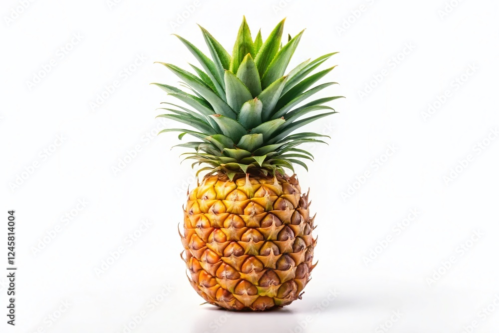 Juicy Pineapple Isolated on White Background - High-Resolution Panoramic Stock Photo Juicy Pineapple Isolated on White Background - High-Resolution Panoramic Stock Photo