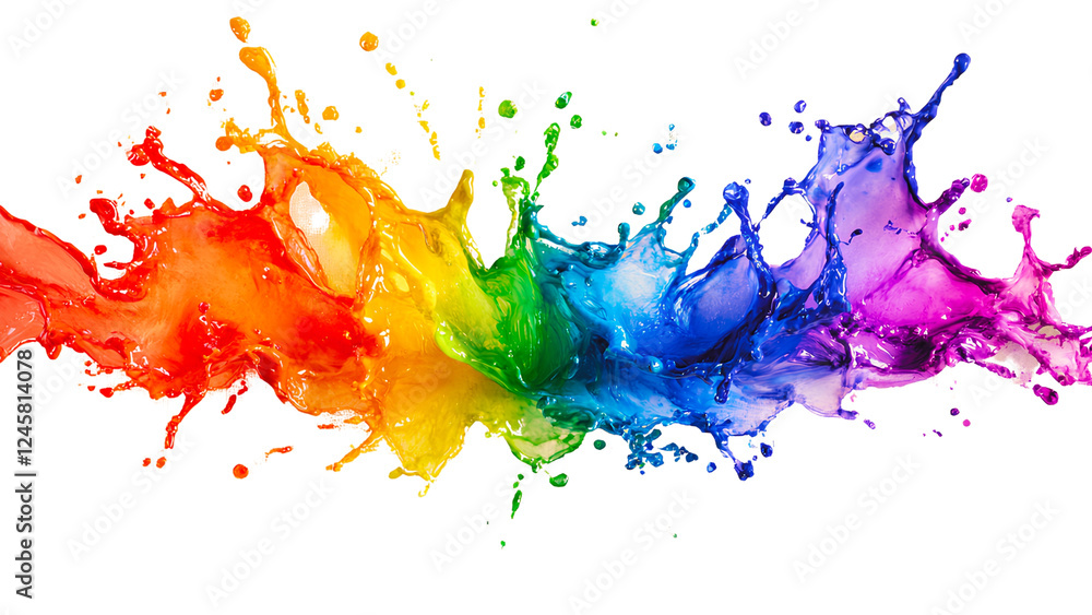 Fototapeta premium Vibrant Rainbow Paint Splash