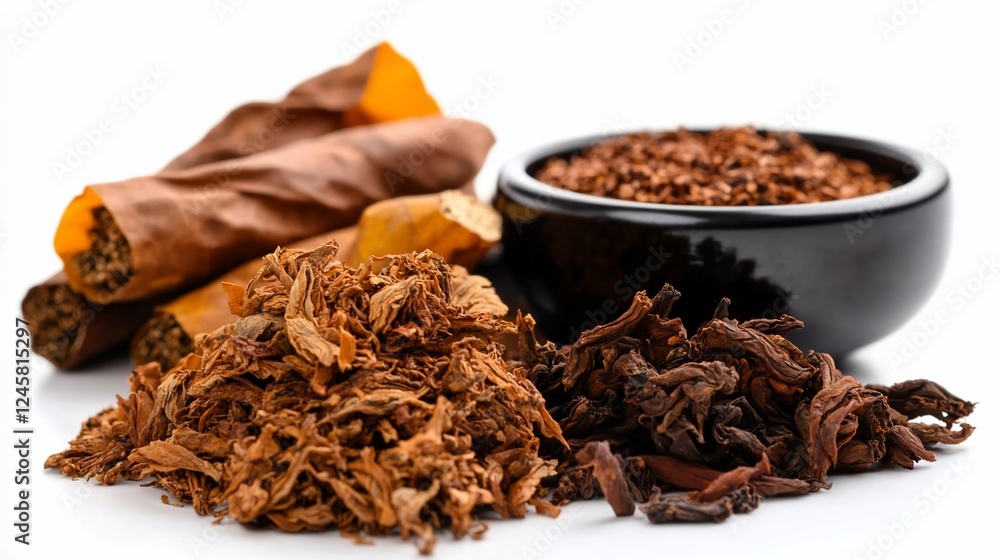 Tobacco and Tea: Aromatic Blend of Dried Leaves Tobacco and Tea: Aromatic Blend of Dried Leaves