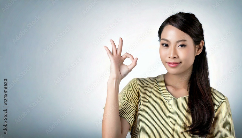OKサインを出す女性 OKサインを出す女性