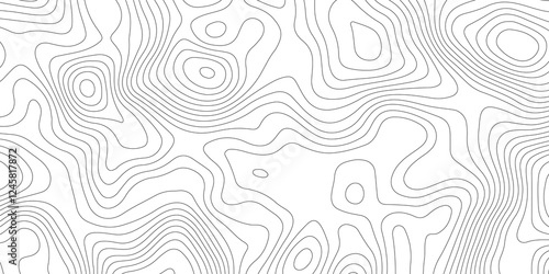 Abstract modern white and black topographic styles contour map wavy line, digital print terrain lines texture vector white background. 